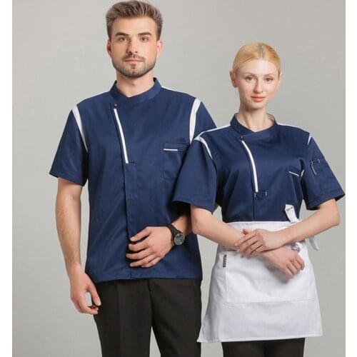 Summer Breathable Chef Jacket For Men Women Restaurant Cook Uniform Thin Short Sleeve Working Clothes Food Service Chef Overalls