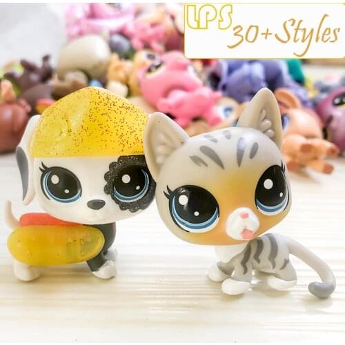 FGHGF Pet shop Collection Figure Collie Dog Cat Squirrel Ribbat Animals Loose Cute Kid Toys Figure Gift Y19103101