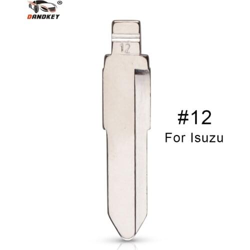 Dandkey 10pcs/lot Metal Blank Uncut Flip KD Remote Repacement Car Key Blade NO.12# Key Blade For SUZUKI Transponder Key Blade