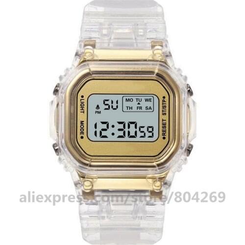 Hot Fashion Men Sports Watches Dive Function Transparent Digital LED Military Watch Men Fashion Casual Sport Wristwatches