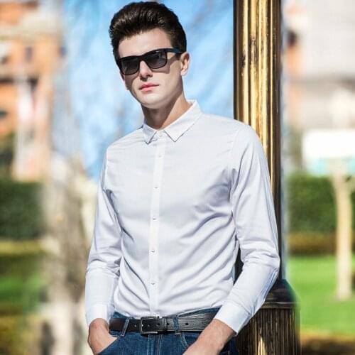 MRMT 2021 Brand New Spring Summer Mens Shirt Long Sleeve Solid Color Shirt for Male Casual Joker Tops Shirt