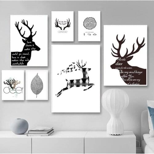 Wall Art Picture Poster Print Living Room Home Decor Canvas Painting Black White Abstract Minimalist Symbol Nordic Scandinavian