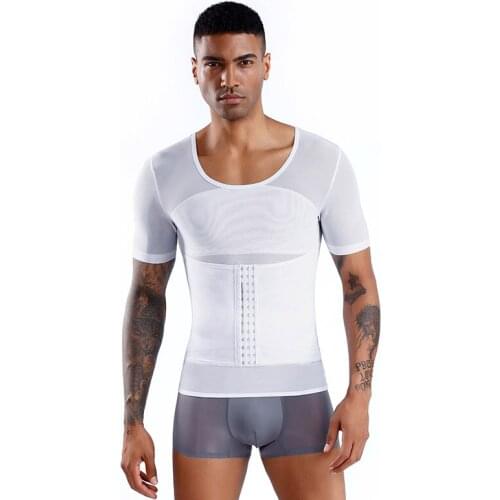 2020 new Mens Sauna Vest Ultra Sweat Shapers Shirt Man Black Waist Mens Shapers Slimming Waist Trainer Corsets shapewear