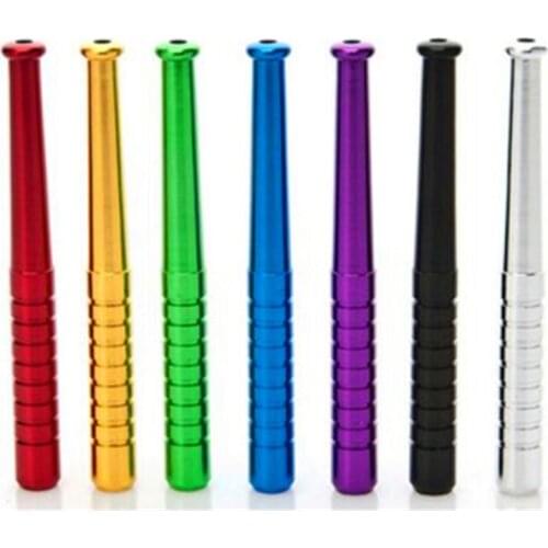 One Hitter Metal Baseball Bat Shaped Tobacco Smoking Pipe Metal Snuff Sniffer Snorter Tube Snuffer Bullet Herb Smoking Pipe