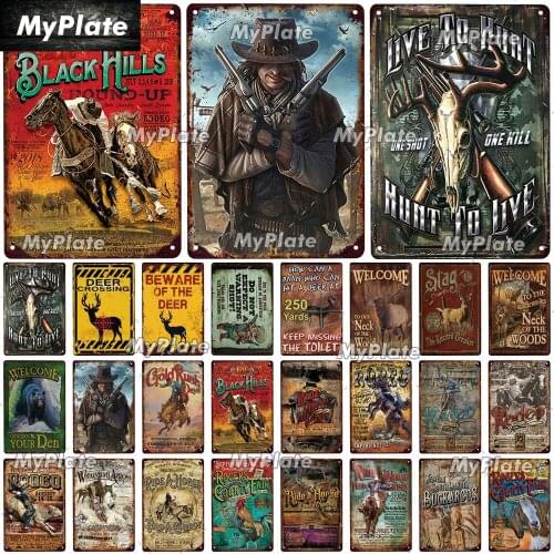 Hunting Vintage Metal Sign Tin Sign Vintage Decor Outdoor Plaque Home Wall Decor Bar Club Sign Home Decor Poster