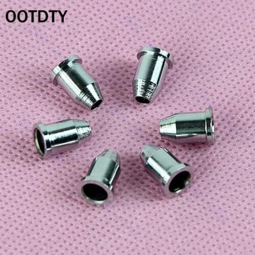 OOTDTY 6 PCS Chrome Mounting Ferrules Bushing Set Guitar String