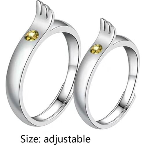 Couple Rings for Women Men Adjustable Couple Matching Promise Engagement Wedding Ring Set Friendship Rings Gift Jewelry B03B