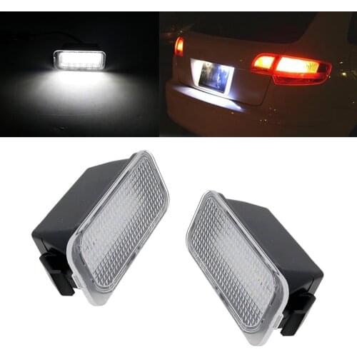 2PCS Error Free For Ford Fiesta JA8 Focus S-MAX C-MAX Mondeo Kuga Galaxy 2010 18SMD Car Led License Plate Light Lamp OEM Replace