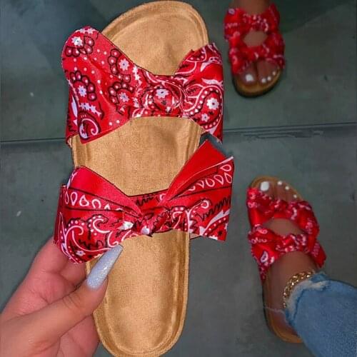 Summer Women Sandals Bandana Bow Flat Shoes Ladies Beach Shoes Gladiator Sandals Outdoor Fashion Slippers Sandalias Mujer