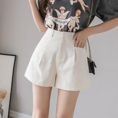 Women Chiffon Shorts Fashion Slim High Waist Wide Leg Shorts Female Loose Elastic Waist A-Line Casual Solid Color Shorts D5154