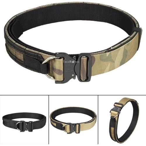 Tactical Military Belt Adjustable Shooting Training Cs Airsoft Paintballl Belt Nylon Quick Release Hunting Combat Waist Strap
