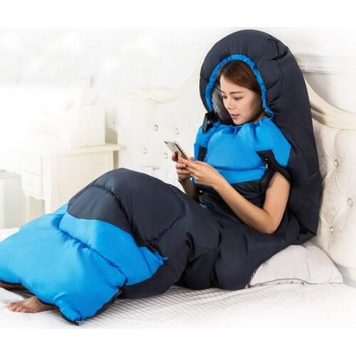 1.35kg hands can reach out warm cotton outdoor camping Adult sleeping bag suitable for human shape can be spliced leisure bag