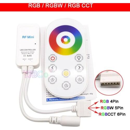 Ultrathin RF LED Strip Controller Full Touch Remote 3528 5050 single color RGB RGBW RGB CCT LED Light Strip dimmer DC5-24V 144W