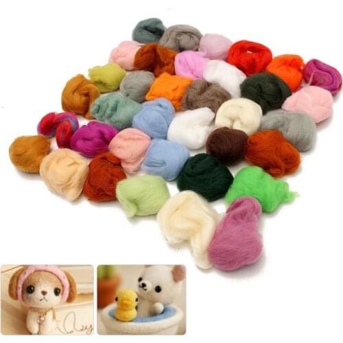 1 Set Newest 3g 36 Colors Merino Wool Fibre Roving For Needle Felting Hand Spinning