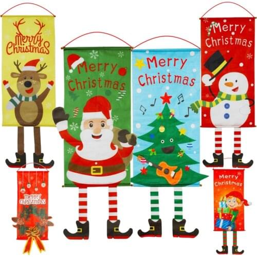 1Pc New 115x40cm Merry Christmas Decor for Home Noel Christma Garland Ornaments Xmas 2022 Navidad Gift Happy New Year Decoratio