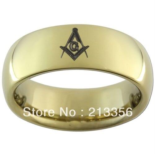 10PCS/LOT FREE SHIPPING!USA WHOLESALES CHEAP PRICE 8MM WOMEN&MENS HIS/HER GOLDEN PLAIN MASONIC MASTER TUNGSTEN MASON RINGS