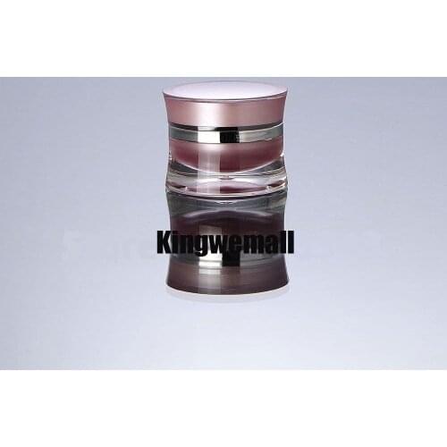 100pcs/lot Capacity 15g 15ML Acrylic Press Cream jar, Cosmetic Container with Pink Color, FJ01