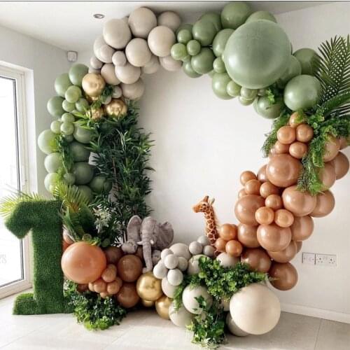 155Pcs Avocado Green Balloons Garland Arch Kit Retro Green Chorme Gold Latex Globos Birthday Valentine Wedding Party Decors