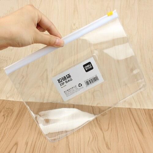2Pcs A5 Transparent Clear PVC Zipper Bag Document File Cover Business School Home Storage Daily Necessities Stationery 5524