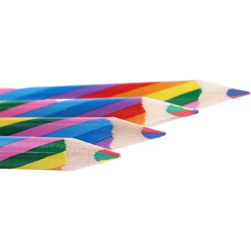4pcs/Set Simple Creative Rainbow Pencil For Kids Painting Graffiti Supplies Fashion Office School Wooden Colored Pencils