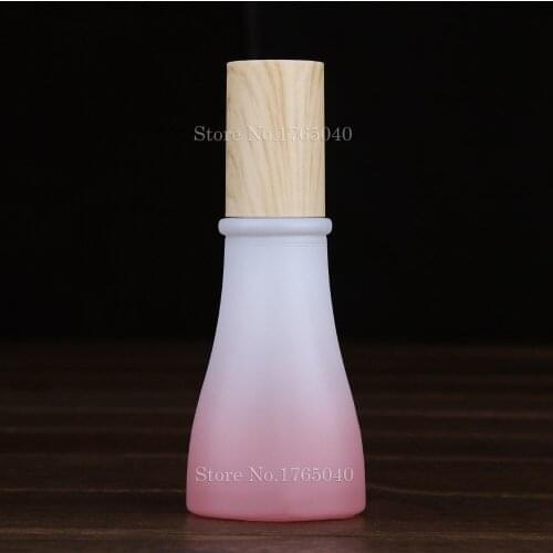 40ml 40g Pink Cosmetics bottle jar/glass Wood cover Frosted glass makeup packing box / Emulsion Cream Bottle 100pcs/lot