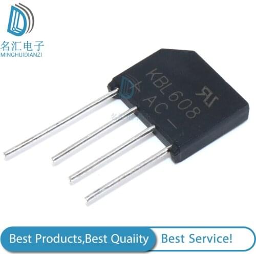5PCS/Lot KBL608 KBL 608 bridge pile 6A 800V flat bridge rectifier new and original IC