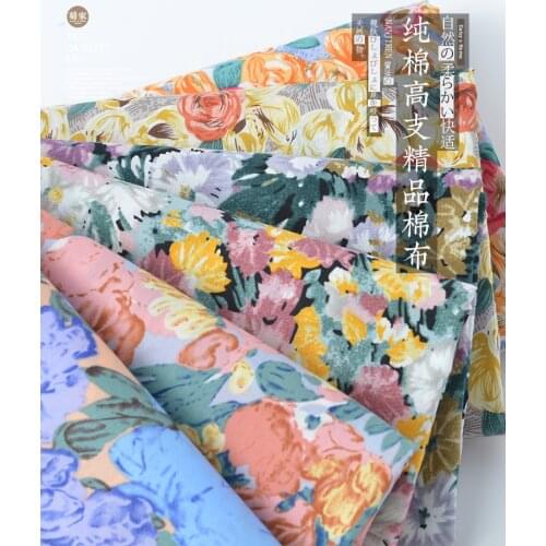 50cm*145cm/Piece,Sea Printing/Dyeing Thin Fabric Of Flower,Summer Dress,Mosquito Proof Pants Curtain Cloth,DIY Handmade Material