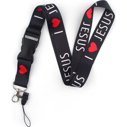 I love jesus Keychain Lanyard Neck Strap for Key ID Card Straps Badge Holder DIY Hanging Rope Neckband Accessories