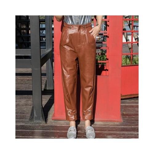 Top brand New Fashion 2020 Real Sheep Leather Pants BP20 high quality