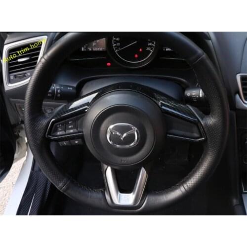 Lapetus Car Steering Wheel Decoration Frame Trim Interior Fit For Mazda CX-5 CX5 2017 - 2020 ABS Matte / Carbon Fiber Look