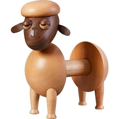 Wood Tissue Box Office Desk Creative Decoration Craft Portable Roll Holder Household Portable Tissue Tube Dispenser