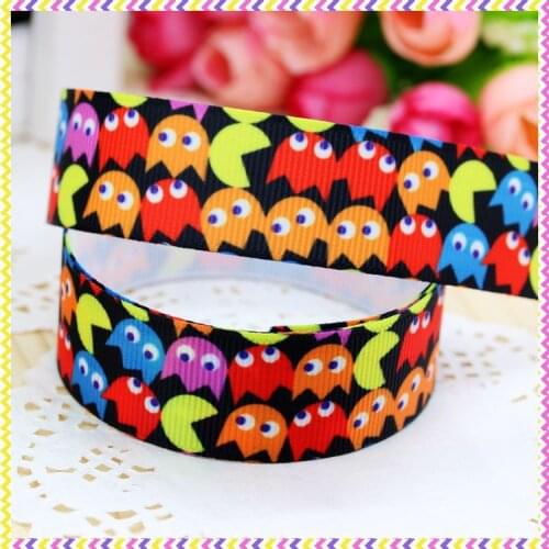 DHK 7/8'' 5yards game printed grosgrain ribbon headwear hair bow diy party decoration OEM Wholesale 22mm E1082