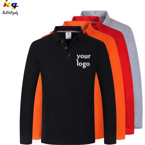 Design/Custom Logo Long Sleeve Polo Salesman Workwear Mens and Womens Classic Casual Tops