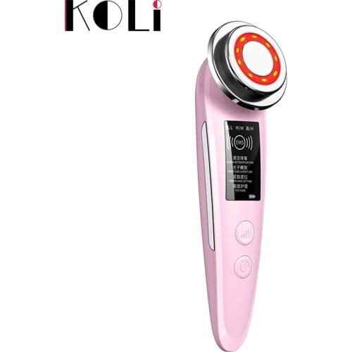 EMS Ultrasonic Skin Care Beauty Device Ionic Pore Cleanser LED Blue Red Light Photon Face Lift Skin Tighten Wrinkle Removal