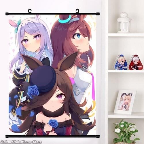 HOT Anime Pretty Derby Mejiro McQueen Rice Shower Special Week Wall Scroll Girls Beautiful Persona Print Poster Decor Art Gift