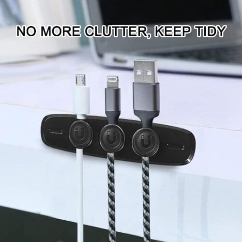 Cable Baseus Magnetic Clip Organizer USB Winder Holder Desktop Wire Management