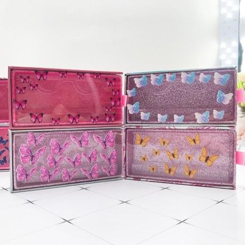 Printing butterfly pull-out box New eyelash box 10 in a set customized LOGO wholesale popular 3D eyelash box