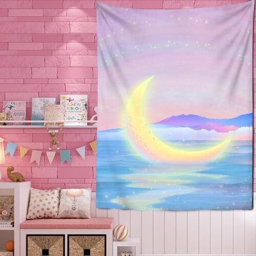 Colorful Clouds Starry Tapestry Universe Wall Hanging Child Room Dorm Tapisserie Art Home Psychedelic Kawaii Room Decor Mural