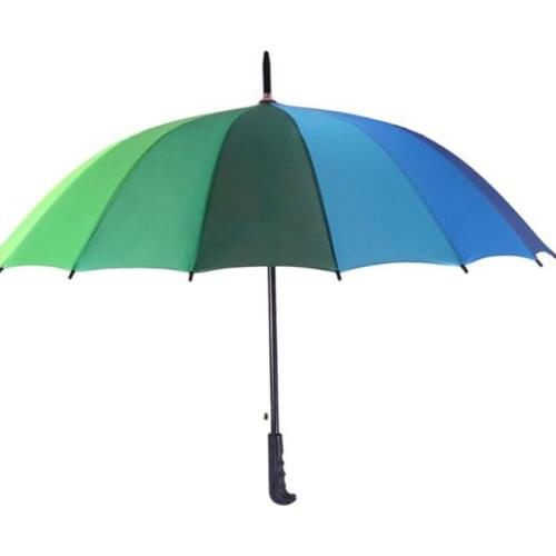 Creative Long Handle Straight Windproof Rainbow Umbrella Women Men Sunny And Rainy Umbrella