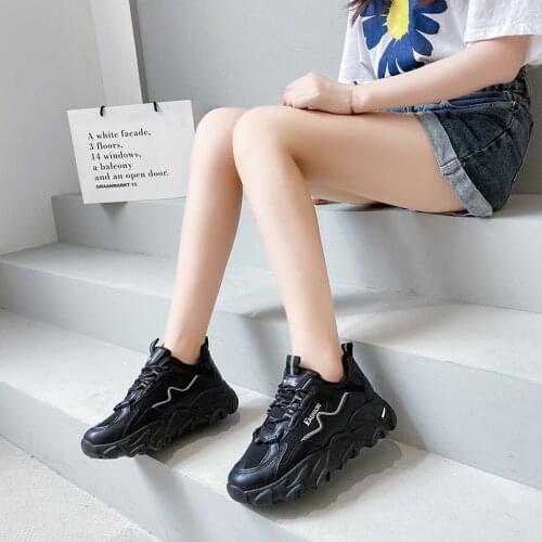 Fashion Womens Vulcanized Shoes New Platform Sneakers Comfortable Non-slip Running Shoes Casual Solid Color Fitness Shoes