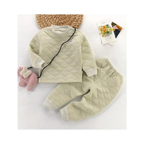Hot Winter baby brand Pajamas sets thick Keep warm Plus velvet cartoon car Pyjamas girls boys kid clothes sleepwear Leisure wear