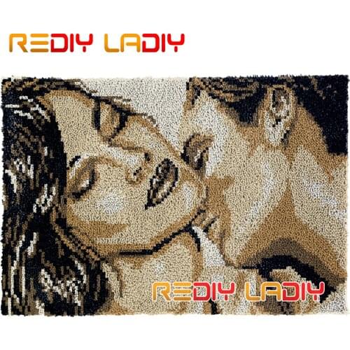 Latch Hook Rug Kits Sweet Love Plush Wall Hanging DIY Carpet Rug Chunky Yarn Arts Cushion Crocheted Floor Mat Hobby & Crafts