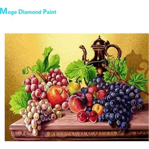 Still Life Fruit Grape Apple Diamond Painting Round Full Drill Nouveaute DIY Mosaic Embroidery 5D Cross Stitch Oil Pattern