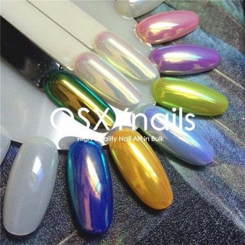 WHOLESALE 50g Aurora Powder Neon Pigment Mermaid Unicorn Chrome Mirror Nail Glitter for Gel Nail Polish Nail Art Manicure