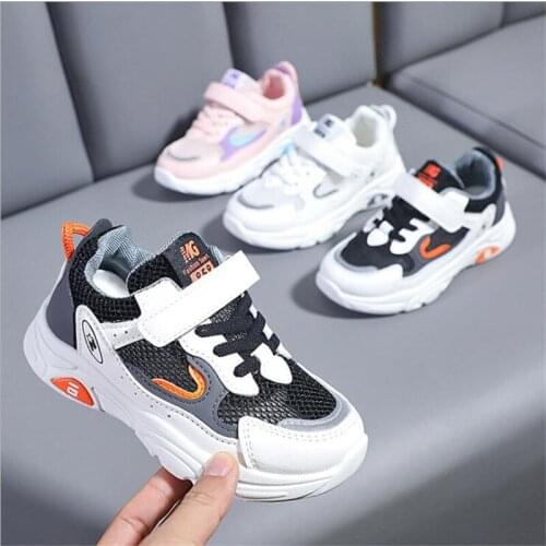 2021 summer new childrens sports shoes breathable light sole fashion girls' shoes hollow out single net boys' students' shoes