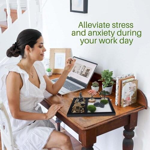 New Zen Sand Garden Kit Creative Micro Landscape Ornament Decompression Gadgets for Home Living Room Office Decoration Crafts