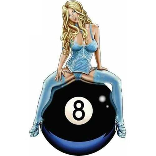 Poster Car Sticker Pin Up Girl Graphics Lethal Threat 8 Ball Girl Decal Laptop Wall Paste Scratch-Proof Exterior Decor KK13*8cm