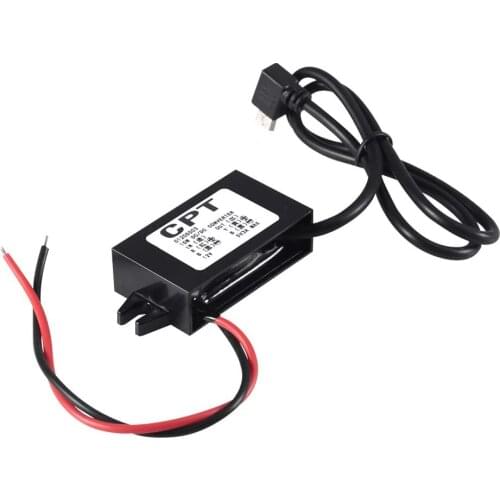 DC-DC 12V to 5V 3A Micro Dual USB Converter Voltage Step Down Regulator Waterproof Power Converters for Car Smartphone