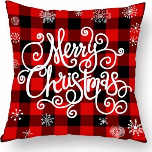 Christmas Pillow Case Santa Cotton Linen Sofa Car Throw Cushion Cover Home Decor