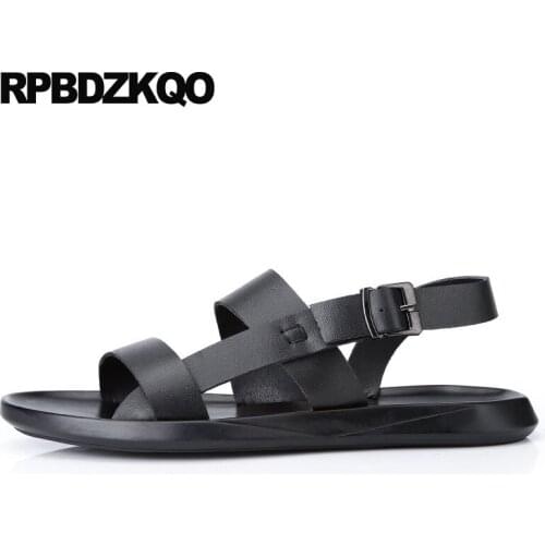 Plus size waterproof roman men sandals leather summer native 45 black gladiator outdoor white fashion water shoes large strap